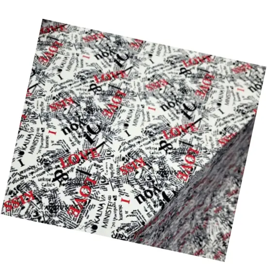 60" Width Rayon Jersey Spandex Knit Fabric Newspaper Love Kiss Print {5}