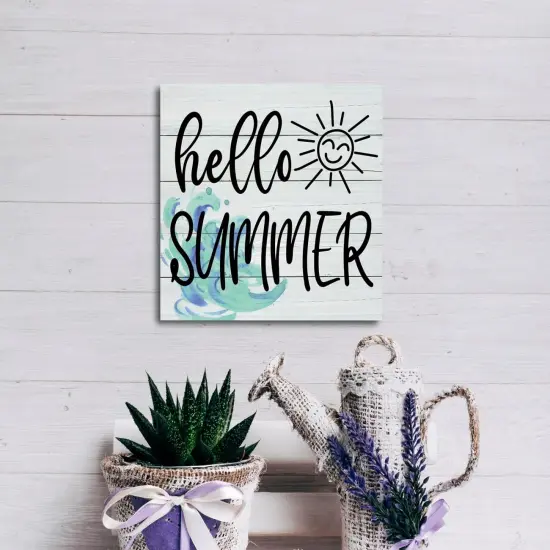 Hello Summer Wood Sign, Wood Plaque Table Art Sign, Summer Sunshine Sign, Decorative Wooden Table Sign, Summer Home Decor, Signs for Home Decor Shelf, Ocean Style Table Decor, Summer Lover Sign {5}