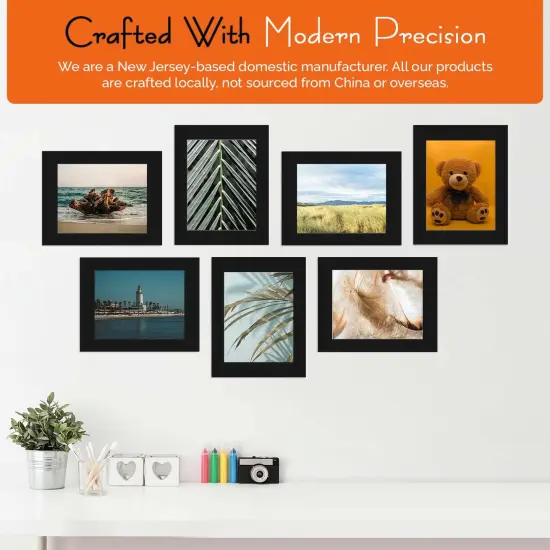 iFrame Pre-Cut Black Mats with Light Cream Bevel-Cut + Backing Boards + Transparent Clear Plastic Bags, Acid Free Photo Album Complete Set {10}