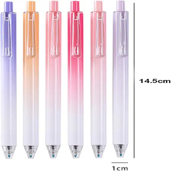 Retractable Gel Pens, 0.5mm Fine Point, Quick Drying, Writing Drawing, Black ink gel pens, Box of 6 Pens (Black) {3}