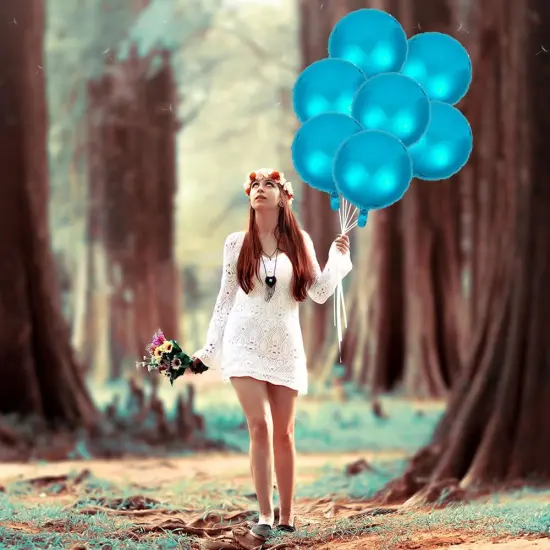 20pcs 18 inch Navy Round Balloons, Blue Round Shaped Foil Helium Balloons Mylar Balloons {4}