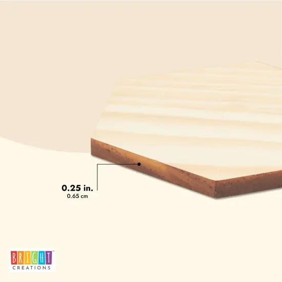 15 Pack Unfinished Wooden Hexagon Cutouts for Crafts, 1/4" Thick for Wood Burning, Engraving (3.27X4.88X5.91") Brown {5}