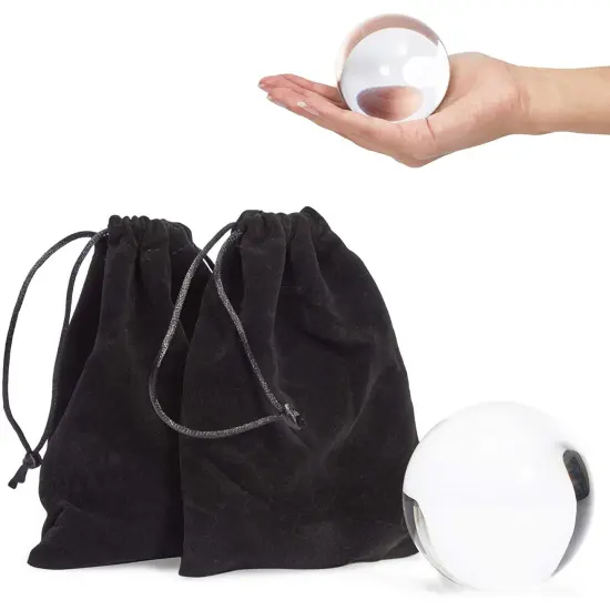 2 Pack Clear Acrylic Fushigi Juggling Balls with Velvet Bag for Beginners {2}