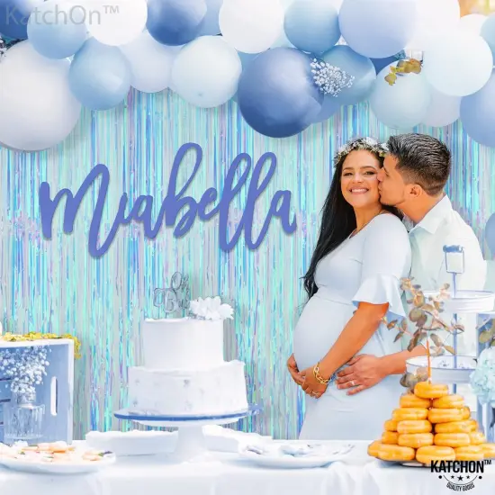 XtraLarge Blue Iridescent Streamers - 3.2x8 Feet, Blue Fringe | Mermaid Birthday Decorations, Iridescent Party Decorations | Bachelorette Party Decorations | Under The Sea Party Decorations {2}