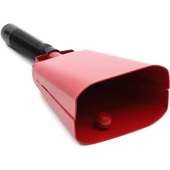 2 Pack 9.5-inch Cowbells for Sporting Events, Percussion Noise Makers with Handle for Football Games, Stadiums (Red) {5}