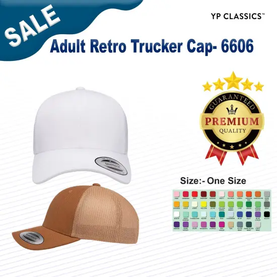 YP Classics&reg; Adult Retro Trucker Cap CHRCL/ NEON ORNG {2}