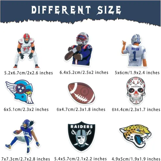 100 Pcs American Football Stickers Sports Stickers Water Bottle Computer Laptop Vinyl Stickers for Boys Teens Adults Kids Girls Football Fans {2}
