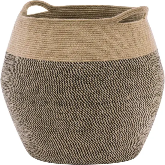 Cotton Rope Laundry Hamper, 105L - Woven Collapsible Laundry Basket - Clothes Storage Basket for Blankets, Laundry Room Organizing, Bedroom Storage, Clothes Hamper &ndash; Dark Brown {1}