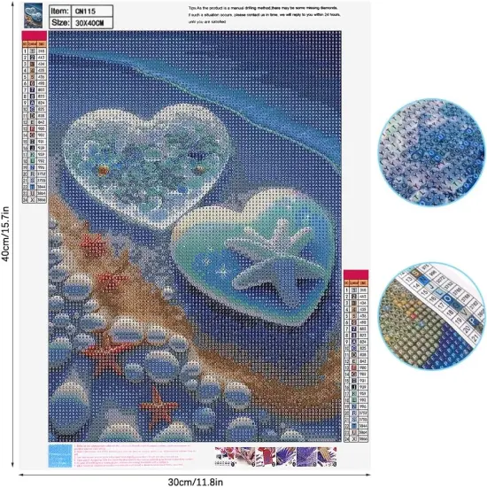 Beach Diamond Art Kits for Adults, 2 Set Beach Love Shell Sea Diamond Art Kits, 5D Full Drill Diamond Art Kit for Adults {2}