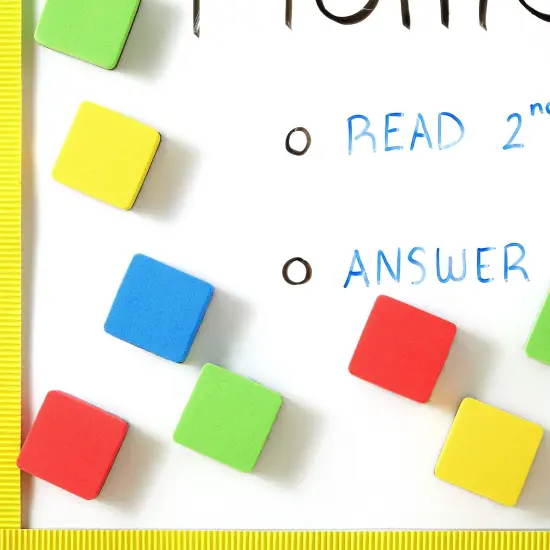 24 Pack Square Magnetic Mini Dry Erase Board Erasers for Teachers, Classroom Whiteboard, School Supplies, Bulk (4 Colors, 1.96 x .74 in) {2}