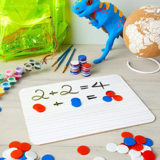 300 Count Blank Plastic Bingo Chips, Math Counters for Kids Learning, Card Game Supplies, 3 Colors, 1 in Multicolor {3}