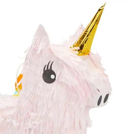 Unicorn Pinata for Girls Birthday Party - Unicorn, Princess or Rainbow Theme Birthday Party Supplies (Pink, Small, 13x15.5x5 in) {6}