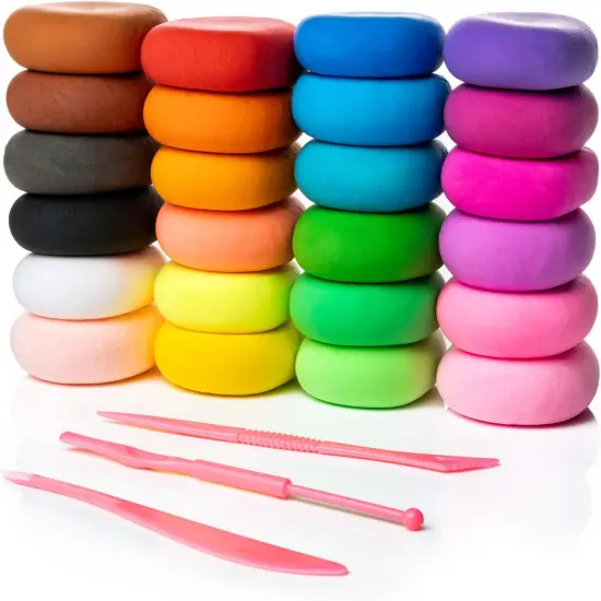 Air Dry Clay, 24 Colors Modeling Set with 3 Sculpting Tools, Magic Foam Clay for Kids and Adults, Gift for Boys and Girls {2}