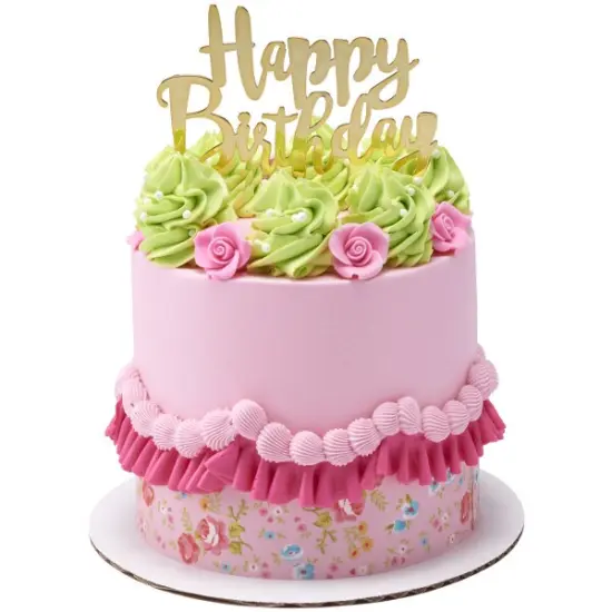 Happy Birthday Plastic Candle Holder Cake Topper, 1ct Black {5}