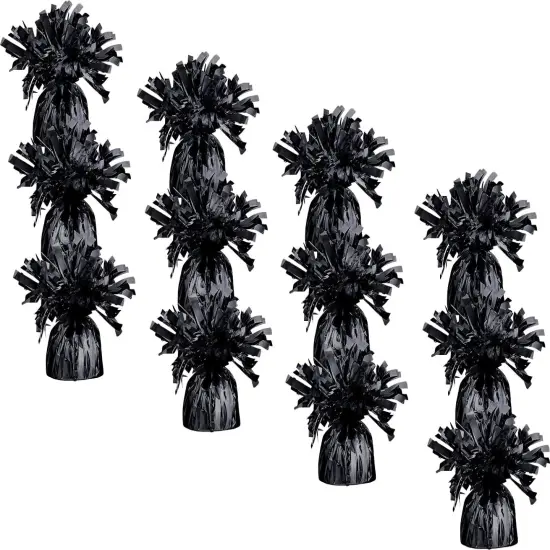 Black Balloon Weights, Heavy Balloon Weight Pack of 12 Metallic Foil Weights for Balloons, Birthday Party & Wedding Table Centerpiece Ballon Weight 4.8&rsquo;&rsquo; DIY Ballon Weights for Helium Balloons {1}