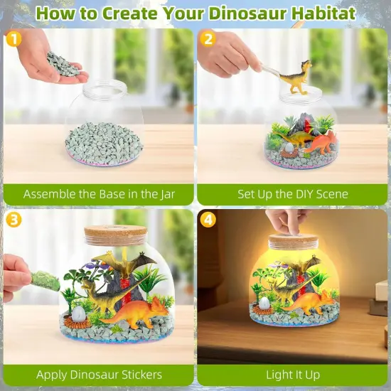 Light Up Terrarium Kit for Kids — Build a Prehistoric Dinosaur Habitat | Dinosaur Toys for Kids, Science Kits, Arts and Crafts for Kids, Boys Toys Ages 4+, Kids Gifts {2}