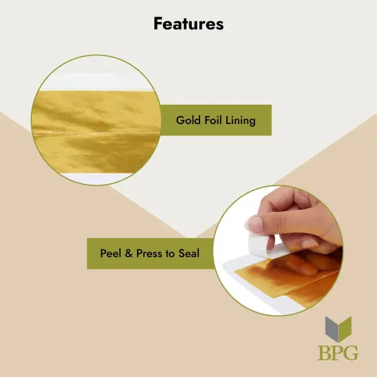 A7 Invitation Envelopes with Gold Lining for Wedding (White, 5x7 In, 50 Pack) {4}