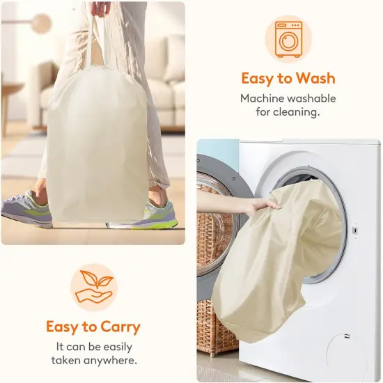 Laundry Basket with Lid, Large Laundry Hamper with Plastic Handles and Removable Bag, Foldable Tall Dirty Clothes Hampers for Laundry {3}