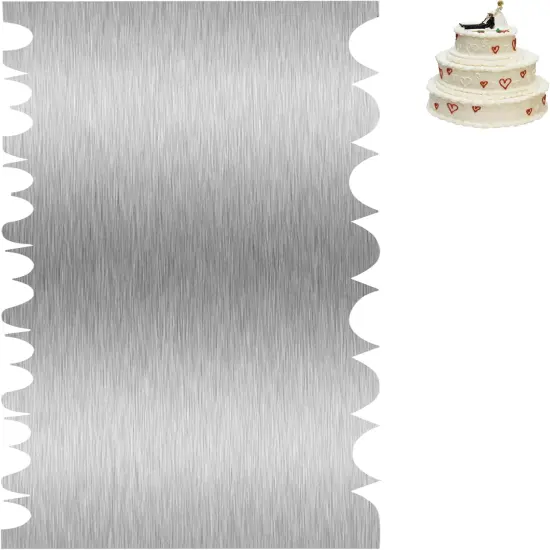 Cake Scraper Smoother Cake Decorating Supplies Kit 8.6 Inch Metal Bench Scraper for Baking Buttercream Smoother Stainless Steel Frosting Cake Comb Edge Side Jagged Comb for Cream Cake-3 {1}