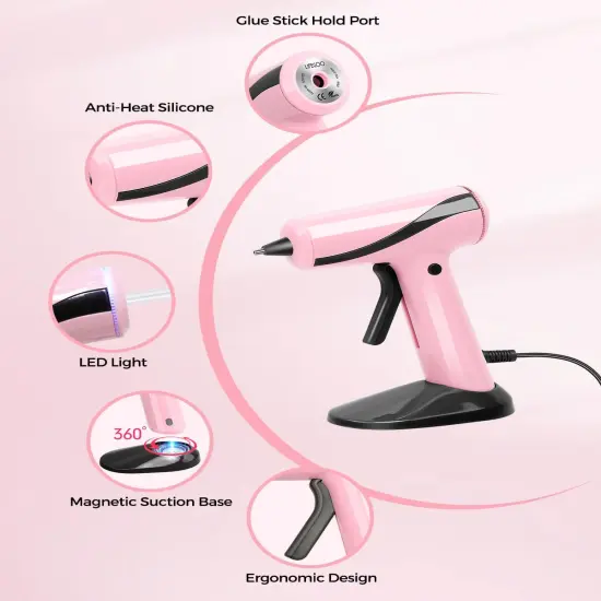 Hot Glue Gun, Fast Preheating Hot Melt Glue Gun, Anti-Drip Nozzle, Stand-Up Magnetic Mini Glue Gun Kit for Crafts School DIY Arts Home Quick Repairs {2}