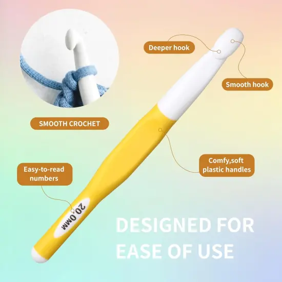 8 Sizes Big Crochet Hooks Ergonomic Set {4}