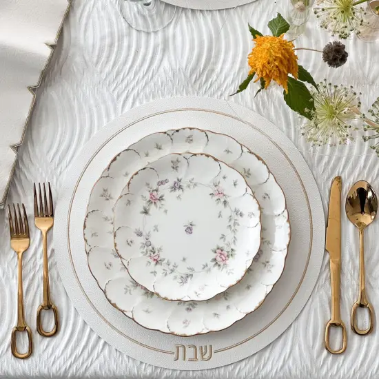 Leatherette Shabbos Placemats Black {7}