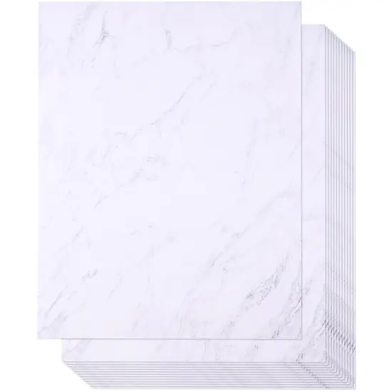 Marble Stationery Paper, Letter Size (8.5 x 11 in, 96 Sheets) White {1}