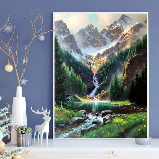 Scenery Diamond Painting Kit for Adult Beginners 5d DIY Shape Crystal Diamond Art Kit, Diamond Painting Kit for Home Wall Decoration (12x16 Inches) {4}