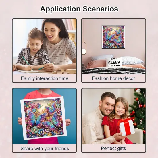 5D Special Shape Diamond Art Kits for Beginners, Diamond Painting Kits for Adults, Crystal Rhinestones Diamond Painting for Home Wall Decoration Gift 12&times;12inch/30&times;30cm, Butterfly {4}