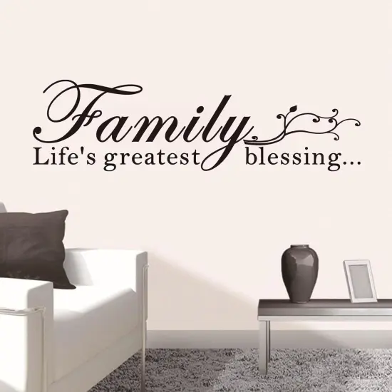 Inspirational Family Wall Stickers for Bedroom: Home Quotes Motivational Vinyl Art Wall Decals for Living Room Kitchen Apartment Bathroom {3}