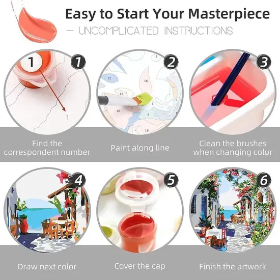 Books Paint by Numbers Kit for Adults,Bookshelf DIY Acrylic Painting Kit for Beginners Unframed,Flowers Easy Adult Paint by Number Kits on Canvas for Decor 16x20inch {5}