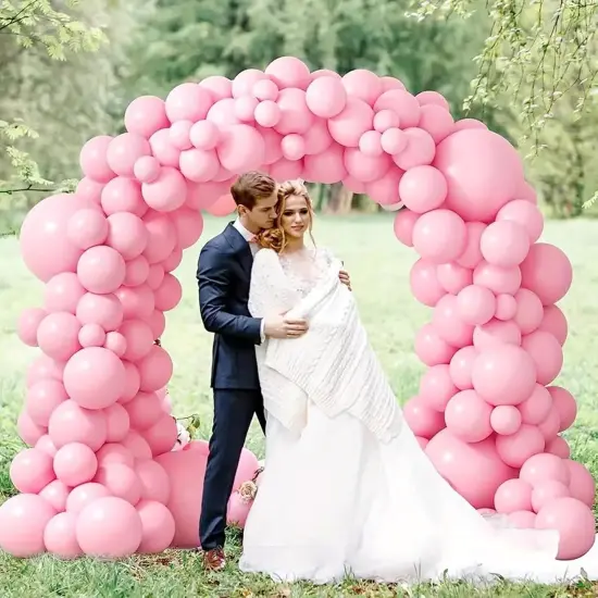 Pink Balloon Arch Kit, Pastel Balloons of Different Sizes Pack of 18 12 10 5 Inch for Birthday Party or Gender Reveal Party Balloon Arch as Graduation Wedding Baby Shower Party Decorations {5}