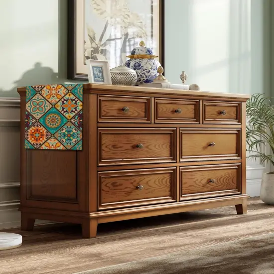 Boho Bohemian Table Runner 72 Inches Long, Vintage Seasonal Table Runners for Party Kitchen Dining Coffee Table Bedroom Dressers Indoor Outdoor, Machine Washable (Bohemian B, 13&rdquo; x 72&rdquo;) {2}