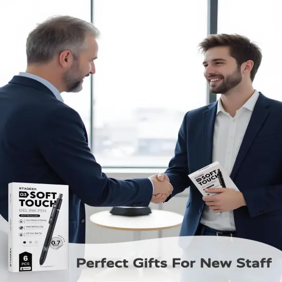 Black Gel Pens, 6Pcs Fine Point Smooth Writing Pens with 3 Extra Refills, Quick Dry Black Ink Pens for Journaling, Office, Note Taking, School Supplies, Nurse Aesthetic(Black Gray White) {4}