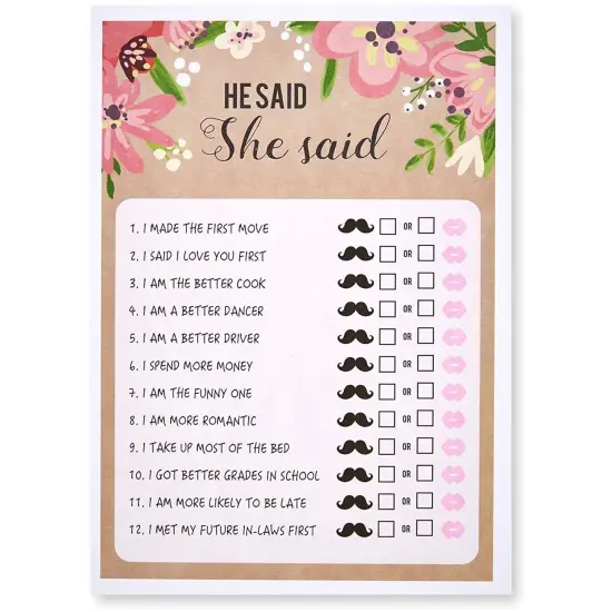 Set of 5 Bridal Shower Games for Engagement Celebrations, Bridal, Bachelorette, Anniversary, Wedding Party, Entertains 50 Guests {6}