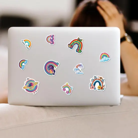 Pack 50 Pcs Pride LGBT Cute Rainbow Stickers for Water Bottles Funny Laptop Luggage Computer Scrapbooking Teens Girls Boys Adults Waterproof Aesthetic Sticker Small Vinyl Decals {5}