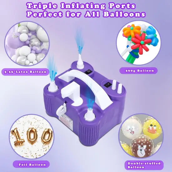 Electric Balloon Pump, 4-in-1 Portable Electric Air Pump for Inflatables, Balloons and Sports Ball, Balloon Inflator for 260q,Foil, Latex Balloons and Pool Floats, Faster and Save Time {4}