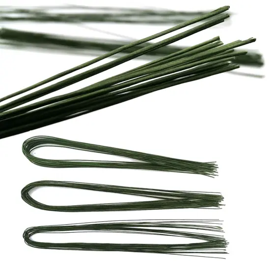 21.6 Inch Floral Stems Wire Green Paper Wrapped Wire 18 Gauge 20 Gauge 24 Gauge for Crafts Flower Arrangement {3}