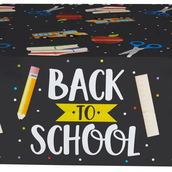 3 Pack Disposable Plastic Tablecloths for Classroom Party Supplies, Back to School Table Decorations (54 x 108 In) Multicolor {5}