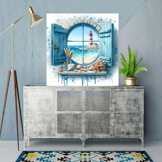 Lighthouse 5D Diamond Painting Kits for Adults,DIY Round Lighthouse Landscape Theme Diamond Art Kits for Beginners,Full Drill Mosaic Art {3}