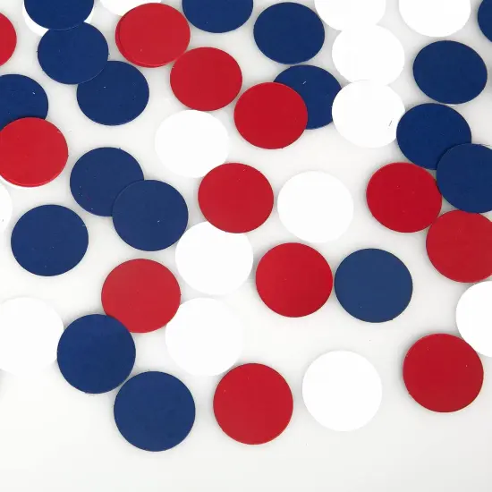 Red White Blue Party Decorations - 300Pcs Confetti Paper Dot Birthday National Day Patriotic American theme Table Decor {1}