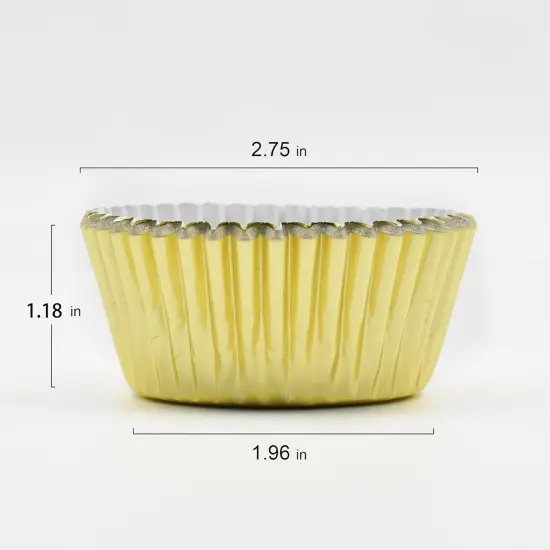 200 Pcs Gold Foil Cupcake Liners Standard Baking Cups Muffin Paper Cases {2}