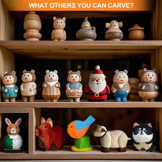 Wood Carving Tools for Beginners, 54 PCS Wood Carving Kit with Carving Hook Knife, Whittling Knife, Chip Carving Knife, Painting Set and Basswood Blocks,Wood Carving Knives for Sharpener Cup {5}