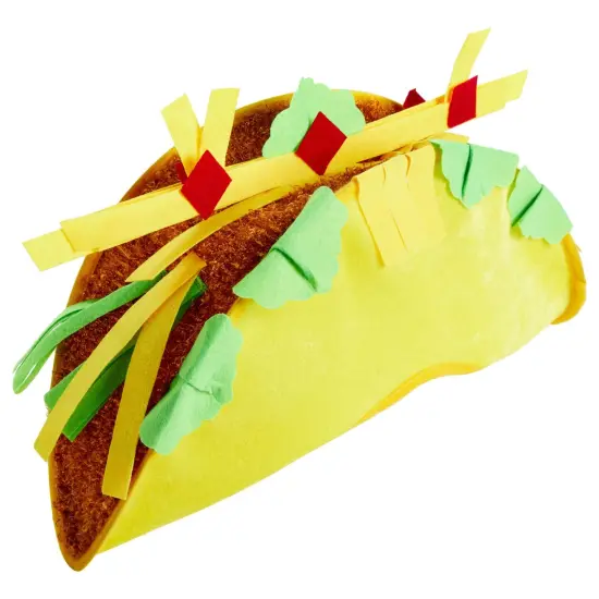 Juvale Plush Fiesta Taco Hat for Mexican Outfit - Mexican Hat for Themed Birthdays, Taco Tuesday, Cinco de Mayo & Halloween Party Costume, Dress Up, Adult Size Yellow {1}