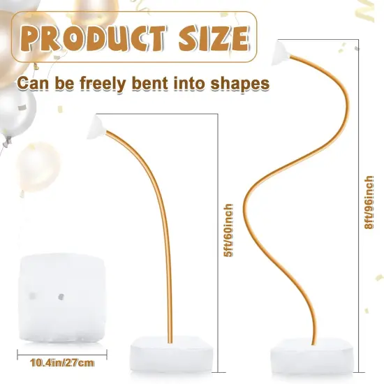 Balloon Arch Kit, Adjustable Balloon Arch Stand: Balloon Arch Frame Garden Arbors with Base - for Wedding Baby Shower Birthday Party Supplies Decorations (Gold) {2}