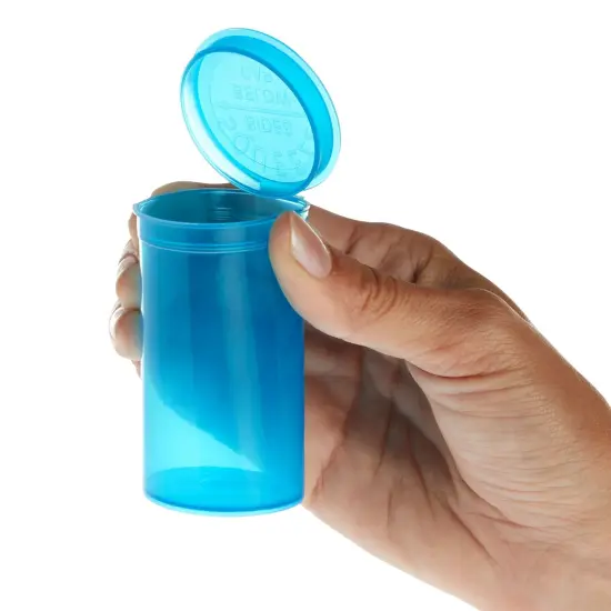 30 Pack Empty Pill Bottles with Pop Top Caps, 19 Dram Prescription Medicine Containers (Blue) {6}