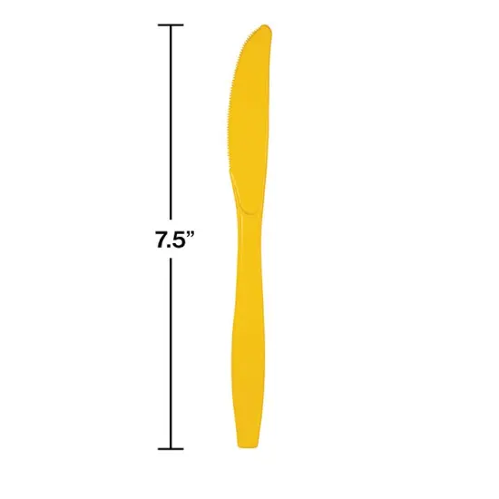 288 pc Bulk School Bus Yellow Plastic Knives {2}