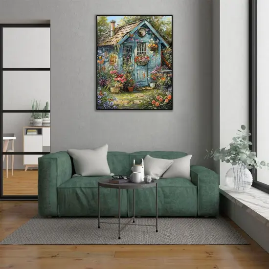 Flower Paint by Numbers Kit for Adults On Canvas,DIY Easy Adult Paint by Number Kits Garden House,Paint by Color Acrylic Paint Painting Butterfly Home Wall Decor 16x20inch (Without Frame) {2}