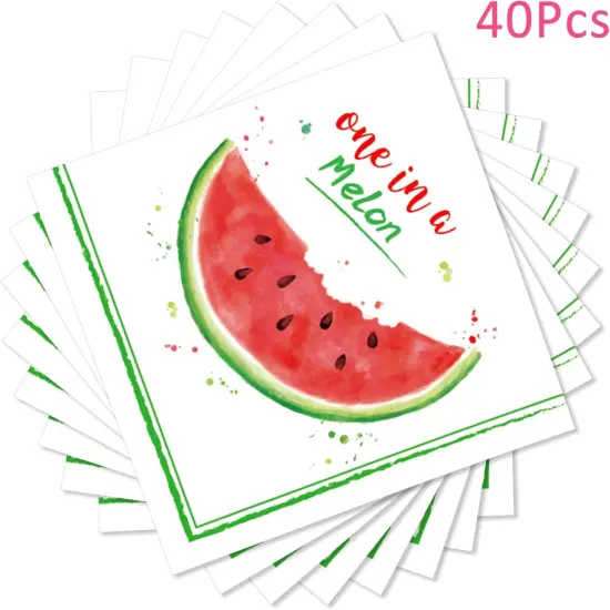 40Pcs Summer Watermelon Party Napkins Summer Sweet Watermelon Paper Napkins Girls {5}