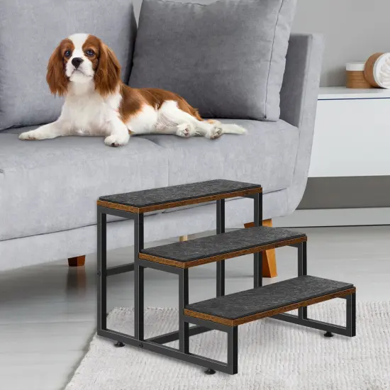 3-Step Dog Stairs for Small Dogs & Cats &ndash; Non-Slip Pet Steps for Couches, High Beds, Cars, Supports Up to 100lbs {6}